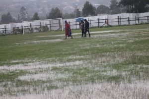 The Club CEO and other Club Official monitoring the sitituation after the heavy downpour.