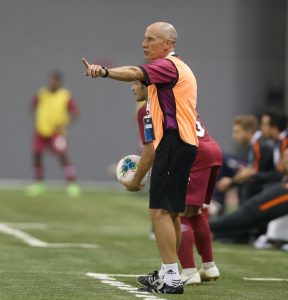 Coach Rob on the touch line.